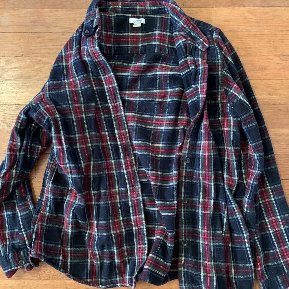 Black and red plaid LL Bean Flannel